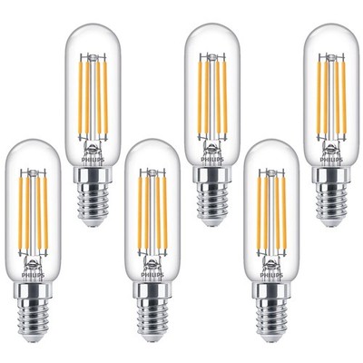 6 x Philips LED Filament T25 Röhre 4,5W =40W E14 klar 470lm Lampe warmweiß 2700K