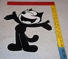 VINTAGE FELIX THE CAT CHEVROLET +HANDS OPEN 12" DIE-CUT METAL GASOLINE OIL SIGN