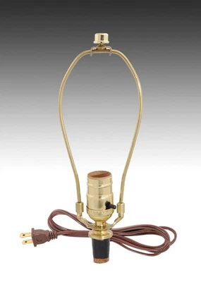 B&P Lamp® Make-A-Lamp Kit W/9" harp, Brown Cord