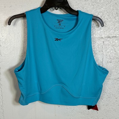  Reebok Plus Size Lux Contour Crop Top - Bold Cyan 2X