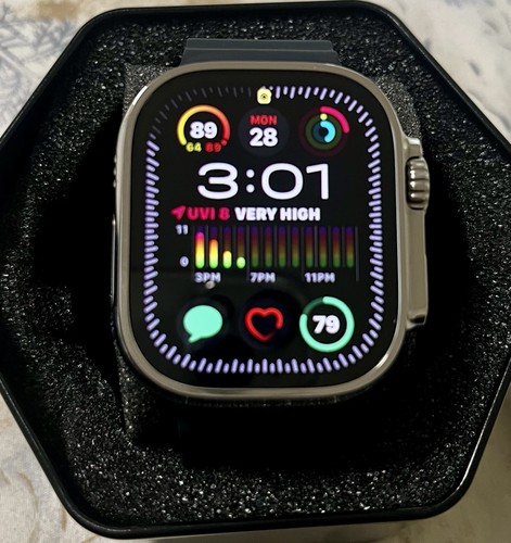 49MM Apple Watch ULTRA Custom Diamond Polished with Gray Ocean Band
