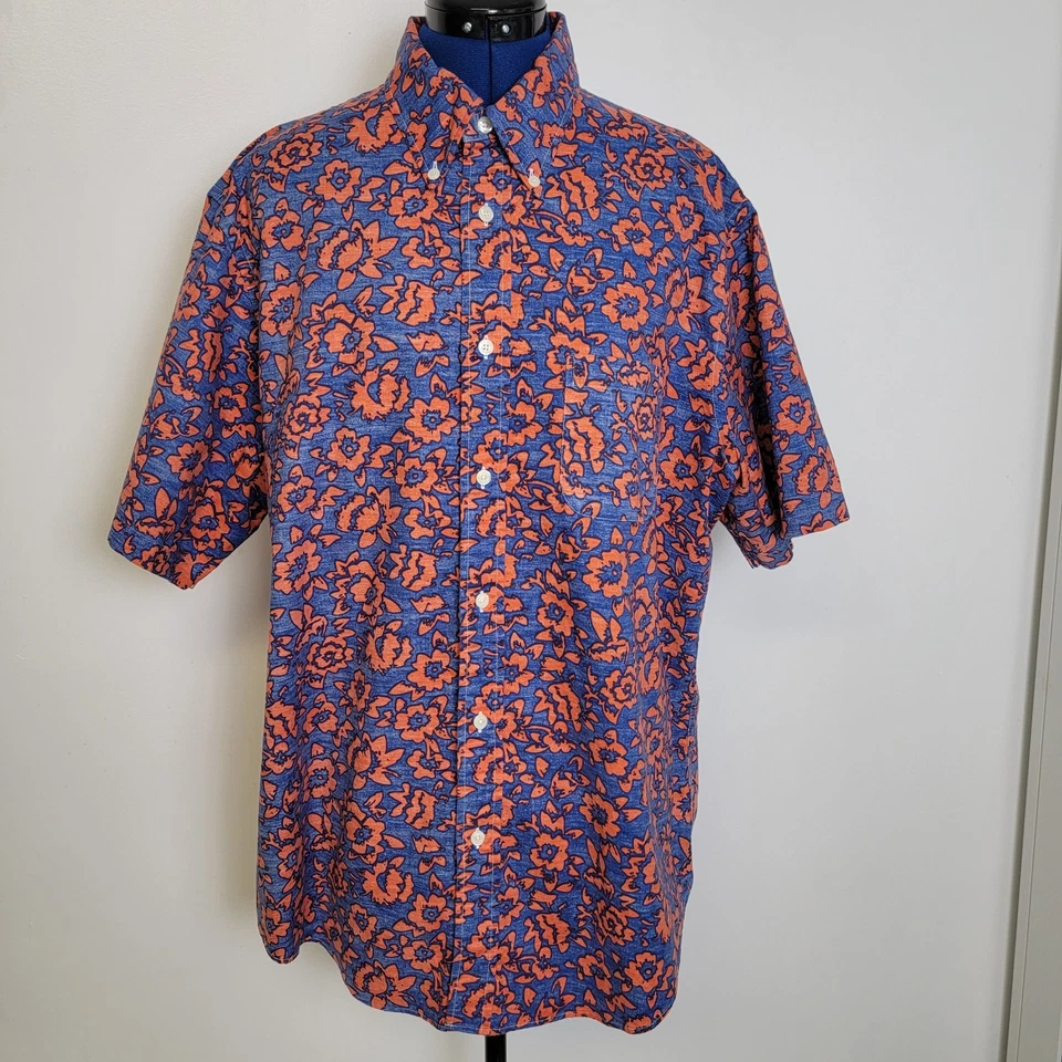 Camisa Hawaiana Brooks Brothers 1818 Camp Regent Estampado Floral Botón Para Hombres XL Foto 2 de 4