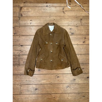 Massimo Dutti Damen Wildlederjacke - hellbraun - Größe S (echtes Wildleder)