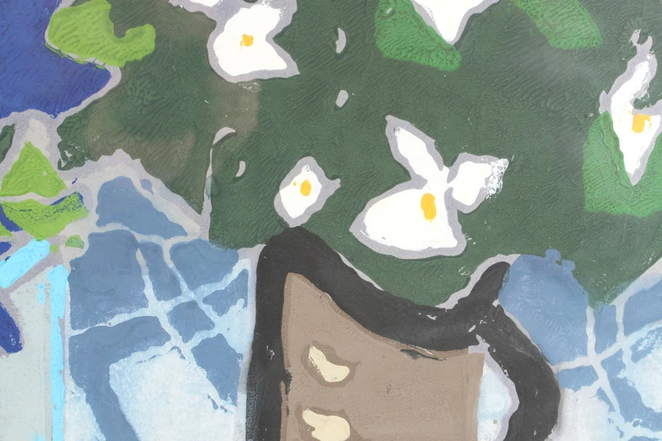 Klaus FUßMANN (1938) Lupinen Und Jasmin Stillleben Linolschnitt 1992 - Bild 4 von 4