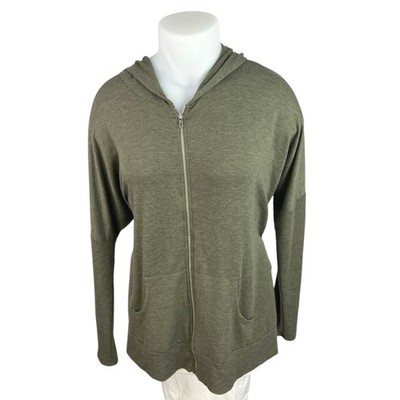 Freeloader Green Long Sleeve Full Zip Hoodie Hooded Sweatshirt Sweater Top Sz L