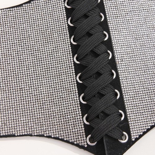 Hot Girl Belt Cowgirl Wide Waist Belt for Jeans Dresse Club Bar Full Strass - Picture 4 of 8