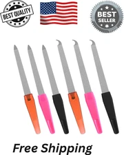 6 PCS Diamond Deb Nail File Metal Nail File with Sharp Pointed Tip Stainless ...