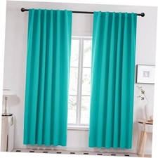 Blackout Curtains   Room Darkening, Noise 52"W x 108"L Pack of 2 Turquoise