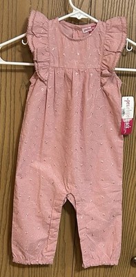 Penelope Mack Infant Girls Romper Size 12 Months Pink Floral Sleeveless New!