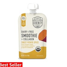 6  Organic Dairy-Free Baby Food Smoothie Pouch - Sweet Potato Spice Collagen...