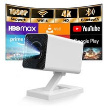 Mini Projector with WIFI 6 and Bluetooth, 4K 1080P Support Cast Disney Netflix
