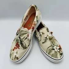 Keds Softerra  Jump Kick Slip On Flat Shoe Womens Size 6 Tropical Floral Leaf