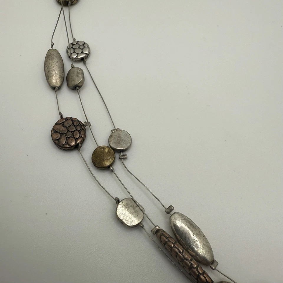 "Collar Boho Tono Plata Tono Cobre Colgante Cuentas Metal Mezclado 17 a 20.5""" Foto 3 de 4