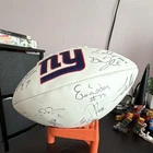 New York Giants Autographed Football Multiple Signatures White Wilson