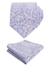 Mens 3.15inches Light Color Rustic Tie with Flower Printed 126-violet