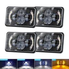 4pcs 4x6" LED Headlights HI-LO Beam Lamp for Chevy Pickup 1981-87 C10 K10 Blazer