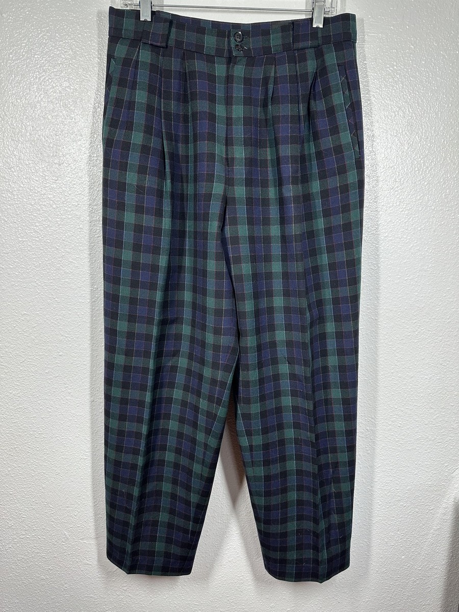 Giorgio Sant'Angelo Dress Pants Mens 36 Green Navy Plaid 100% Wool Pleated | eBay Giorgio Sant'Angelo Dress Pants Mens 36 Green Navy Plaid 100% Wool Pleated | eBay