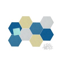 Felt Bulletin Board Tiles, 8 Pcs Hexagon Wall Tiles with Removable Adhesive, ...