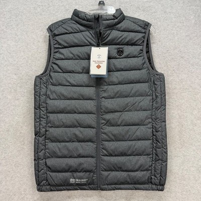 Point Zero Puffer Vest Mens Small Gray Ultralight Tech Waterproof Windproof