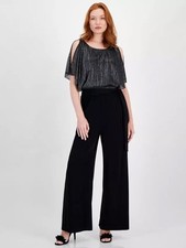 NWT Connected Apparel Metallic Overlay Wide L...