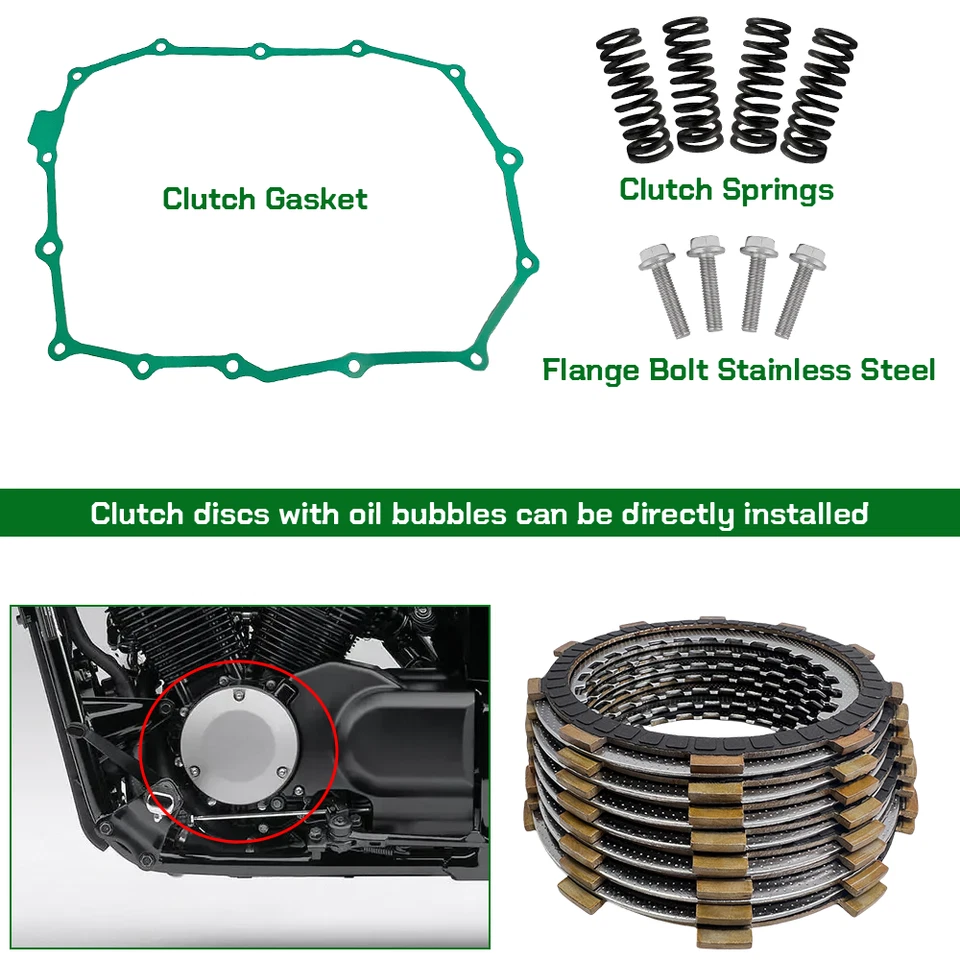 Clutch Kit Heavy Duty Springs and Gasket For Honda Shadow ACE Spirit 750 2001-03 Foto 3 de 4