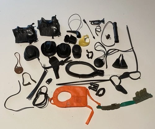 VINTAGE Marx JOHNNY WEST black cowboy action figure accessories lot