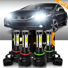 Combo 9005 9006 Led Headlight Bulbs Kit For Honda Civic 2004-2013 Highlow Beam