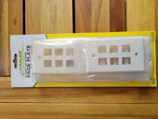 10 Pcs - 6 Port Wall Plate Keystone RJ45 Cat6 Cat5e Insert Jack White WallPlate