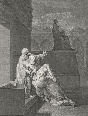 FAMILY. J'embrasse mes enfans c1800 old antique vintage print picture