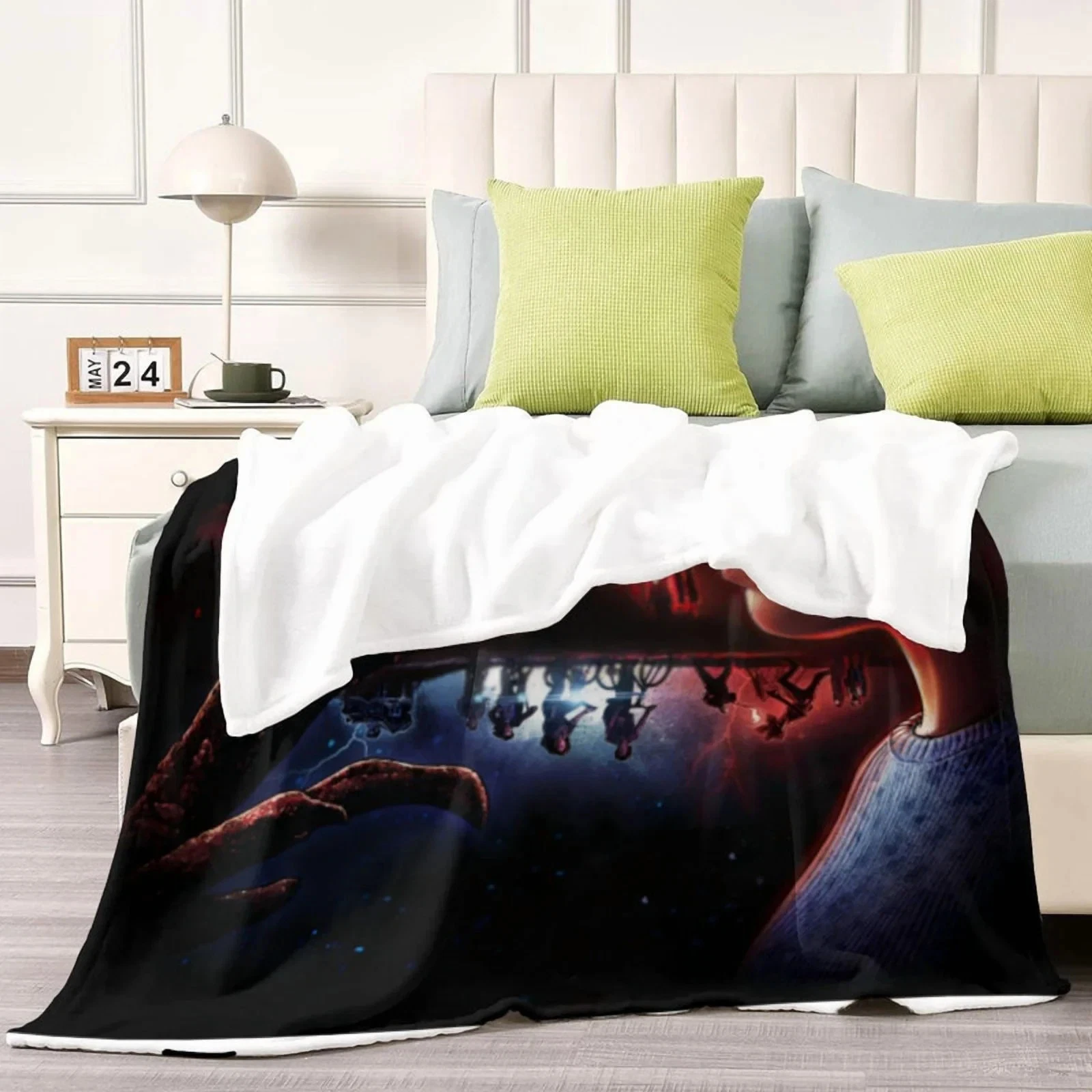 Stranger Things Throw Blanket - Black Cozy Gift