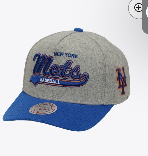 METS MITCHELL & NESS MLB Heather Grey Tailsweep Pro Pinch SnapBack BNWT