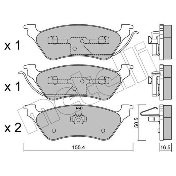 Metelli BremsbeläGe Bremsbelegsatz Hinten FüR Chrysler Voyager IV-image