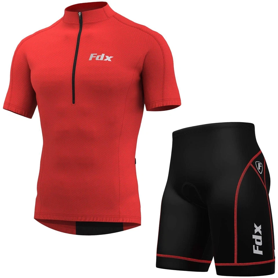 Mens Cycling Kit Bike Clothing Short Sleeve Jersey 5D padded cycling Shorts set - Image 3 of 4