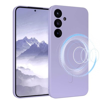 Silikonhülle magnetisch für Samsung Galaxy S25 Plus Magnet Case in Lavendel Blau