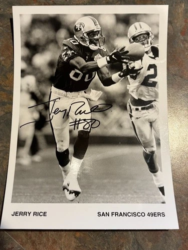 Jerry Rice Autographed Photo 5x7 with typed letter San Francisco 49ers