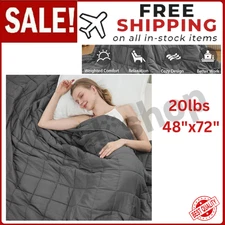 Weighted Blanket for Adults (20lbs, 48"x72" Twin Size) - Cooling and Breathable