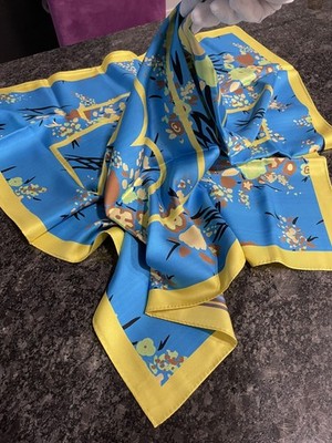 New Tory Burch Drip Bouquet Silk Square Scarf 36x36 Multicolor