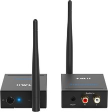 1Mii 2.4Ghz 1 TX  1 RX Wireless Audio Transmitter Receiver for TV, 320ft Long