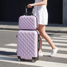2Pcs Travel Set PP 20Inch Hard Shell Suitcase Hand Cabin Luggage & Vanity case