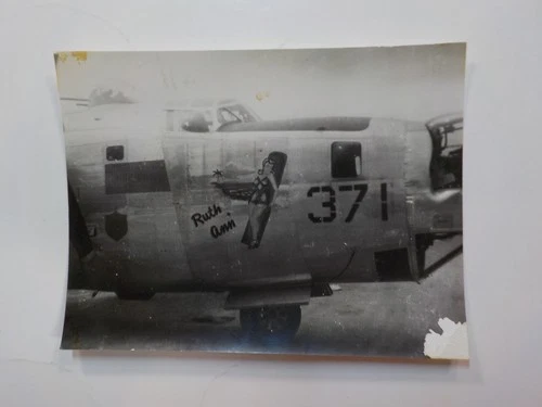 WW2 Photo Military Aircraft Nose Cone Art Girl Ruth Ann VTG History WW II WWII