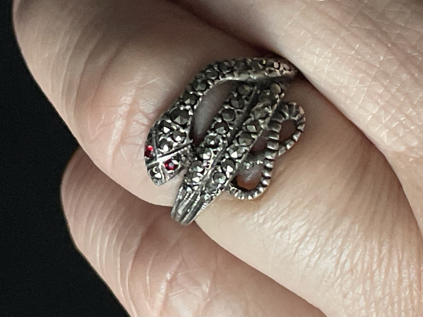 SOLID STERLING SILVER COILED SNAKE SERPENT COBRA … - image 13