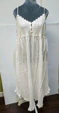 Vintage Delicates Cotton Gauzy Nightgown Cottagecore Strappy Sleepwear Medium