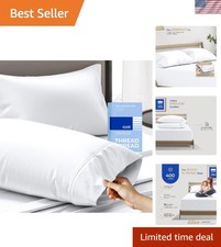 Luxury 400 Thread Count Queen Size Pillow Cases Set of 2 - White Cotton Elegance