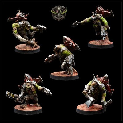 Ork Stormboyz Jet Pack Squad x5   Custom 3D Resin Print, Pro-Painted