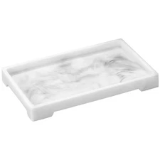 Luxspire Resin Vanity Tray, Marble Bathroom Countertop Toilet Tank Storage Organ