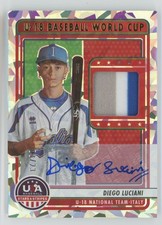 Diego Luciani 2023 Panini USA Baseball Stars & Stripes U-18 World Cup Ice Auto