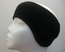 WOMEN BLACK SOFT FLEECE  STRETCH SKI HEADBAND EAR WARMER WRAP - WINTER HEAD BAND