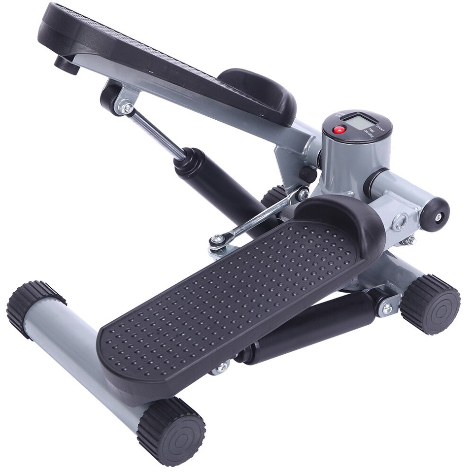 Mini Stepper Exercise Machine With Resistance Bands & LCD Monitor - Compact Home Cardio Trainer
