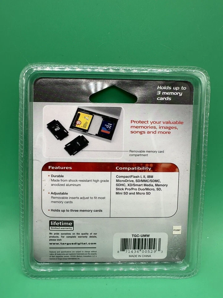 Memory Card Targus Storage Case Wallet Universal - Aluminum New - Image 2 of 2