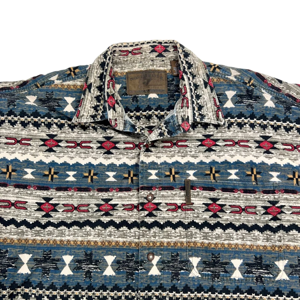 Camisa vaquera occidental de lona de algodón North River para hombre talla L Foto 2 de 4